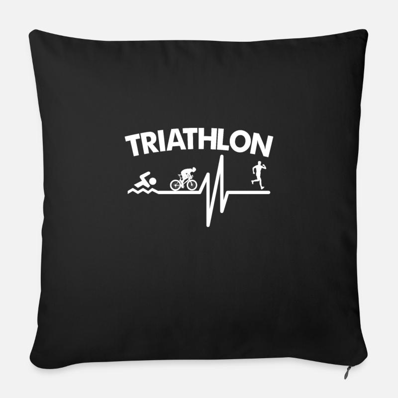 Triathlon - Sofakissenbezug 45 x 45 cm - Schwarz