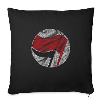 antifa action antifasciste - Housse de coussin décorative 45 x 45 cm - noir - Devant