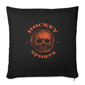 Eishockey - Sofakissenbezug 45 x 45 cm - Schwarz - Vorne