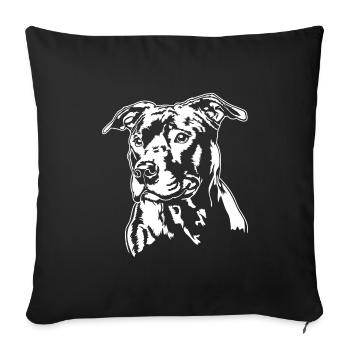 AMERICAN STAFFORDSHIRE TERRIER Portrait Wilsigns - Sofakissenbezug 45 x 45 cm - Schwarz - Vorne