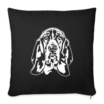 BASSET HOUND Chien Portrait Chien Portrait Wilsigns - Housse de coussin décorative 45 x 45 cm - noir - Devant