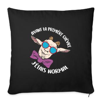 Chèvre amusante avec des lunettes de soleil - Housse de coussin décorative 45 x 45 cm - noir - Devant