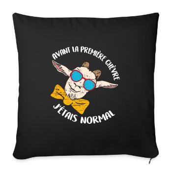 Chèvre amusante avec des lunettes de soleil - Housse de coussin décorative 45 x 45 cm - noir - Devant