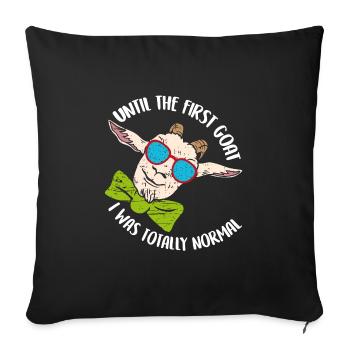 Goat with sunglasses and bow - Sofa pillowcase 17,3'' x 17,3'' (45 x 45 cm) - black - Front