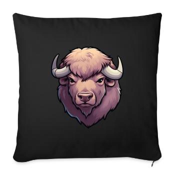 Bison Buffalo - Sofa pillowcase 17,3'' x 17,3'' (45 x 45 cm) - black - Front