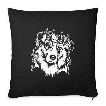 Berger australien Couronne Chiens Chiens Wilsigns - Housse de coussin décorative 45 x 45 cm - noir - Devant