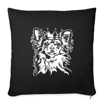 Longhair Chihuahua Crown Dog Dogs Wilsigns - Sofa pillowcase 17,3'' x 17,3'' (45 x 45 cm) - black - Front