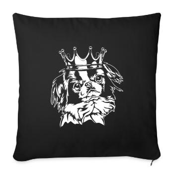 Japan Chin Crown Dogs Dog Wilsigns - Sofa pillowcase 17,3'' x 17,3'' (45 x 45 cm) - black - Front