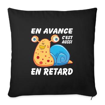 En avance c'est aussi en retard - Housse de coussin décorative 45 x 45 cm - noir - Devant