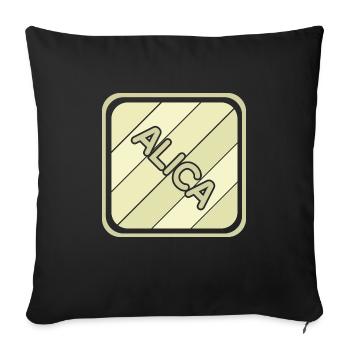 Maiden name Alica - Sofa pillowcase 17,3'' x 17,3'' (45 x 45 cm) - black - Front