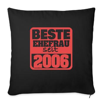 Mariage 2006 - Housse de coussin décorative 45 x 45 cm - noir - Devant