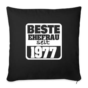 Femme 1977 - Housse de coussin décorative 45 x 45 cm - noir - Devant