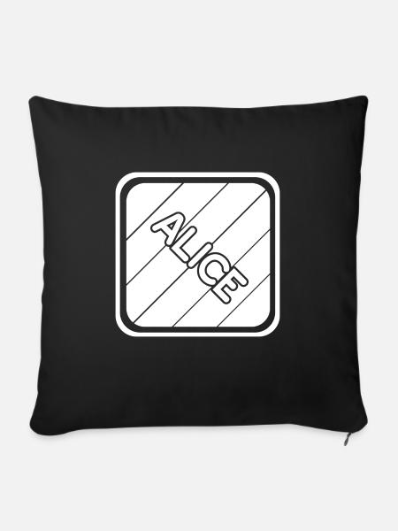 Alice als Mädchenname - Sofakissenbezug 45 x 45 cm - Schwarz