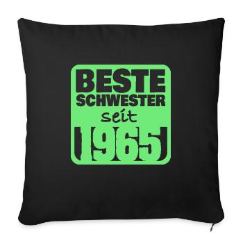1965 - Sofakissenbezug 45 x 45 cm - Schwarz - Vorne