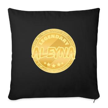 Prénom Aleyna - Housse de coussin décorative 45 x 45 cm - noir - Devant