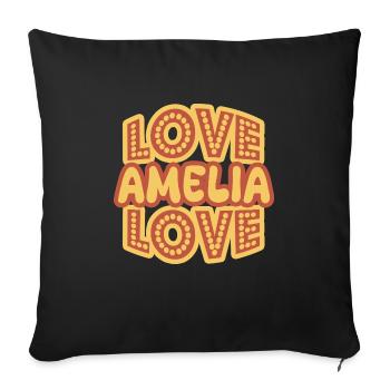 Gift for Amelia - Sofa pillowcase 17,3'' x 17,3'' (45 x 45 cm) - black - Front