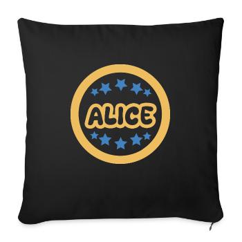 Alice - Sofa pillowcase 17,3'' x 17,3'' (45 x 45 cm) - black - Front