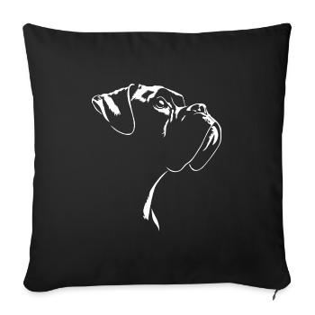 Boxer Silhouette Hunde Hund Wilsigns - Sofakissenbezug 45 x 45 cm - Schwarz - Vorne