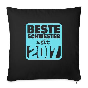 Siblings 2017 - Sofa pillowcase 17,3'' x 17,3'' (45 x 45 cm) - black - Front