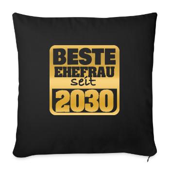 2030 - Sofa pillowcase 17,3'' x 17,3'' (45 x 45 cm) - black - Front