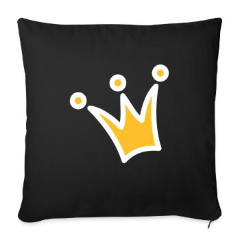Crown Crown Princess Crown Princess Prince - Sofa pillowcase 17,3'' x 17,3'' (45 x 45 cm) - black - Front