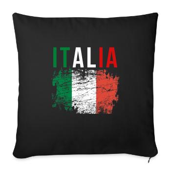 Italy / Italien / Italien fußball /Italien Urlaub - Housse de coussin décorative 45 x 45 cm - noir - Devant