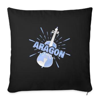 Violon Aragon - Housse de coussin décorative 45 x 45 cm - noir - Devant
