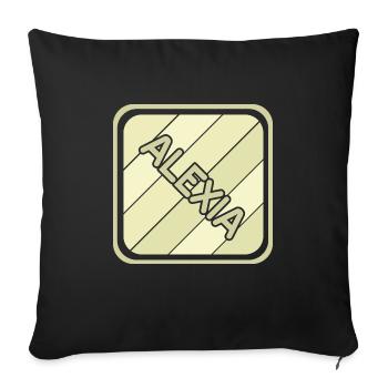 Fille Prénom Nom de jeune fille Alexia - Housse de coussin décorative 45 x 45 cm - noir - Devant