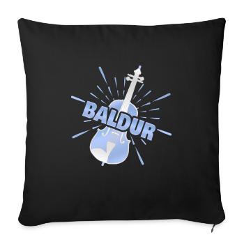 Geige für Baldur Vorname Violine - Sofakissenbezug 45 x 45 cm - Schwarz - Vorne
