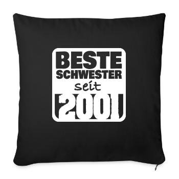 Geschwister 2001 - Sofakissenbezug 45 x 45 cm - Schwarz - Vorne