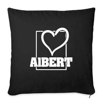 Mariage avec Albert Mme JGA - Housse de coussin décorative 45 x 45 cm - noir - Devant