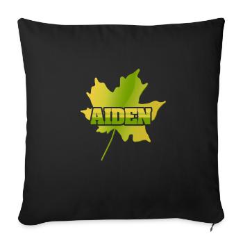 Herbst für Aiden Aiden Ahornblatt - Sofakissenbezug 45 x 45 cm - Schwarz - Vorne