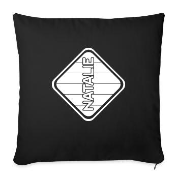 Prénom Natalie - Housse de coussin décorative 45 x 45 cm - noir - Devant