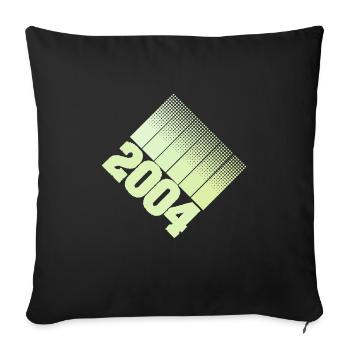 Année 2004 - Housse de coussin décorative 45 x 45 cm - noir - Devant