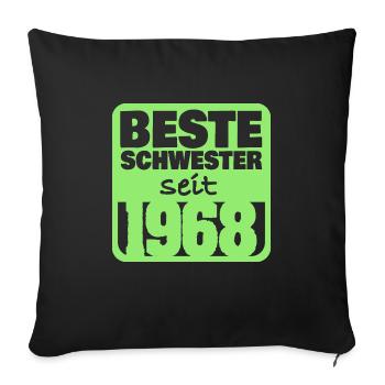 Geschwister 1968 - Sofakissenbezug 45 x 45 cm - Schwarz - Vorne