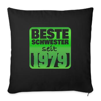 Geschwister 1979 - Sofakissenbezug 45 x 45 cm - Schwarz - Vorne