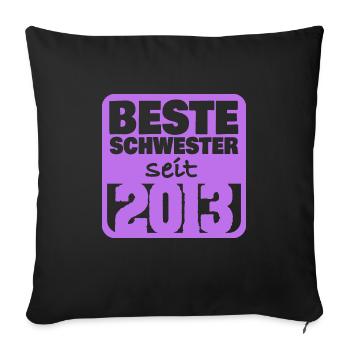 Geschwister 2013 - Sofakissenbezug 45 x 45 cm - Schwarz - Vorne