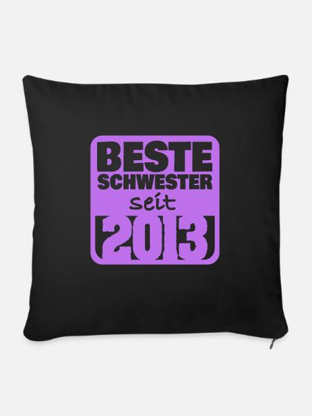 Geschwister 2013 - Sofakissenbezug 45 x 45 cm - Schwarz