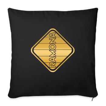 First name Ramona - Sofa pillowcase 17,3'' x 17,3'' (45 x 45 cm) - black - Front