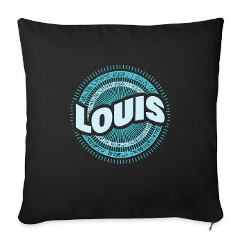 Louis as a gift idea - Sofa pillowcase 17,3'' x 17,3'' (45 x 45 cm) - black - Front
