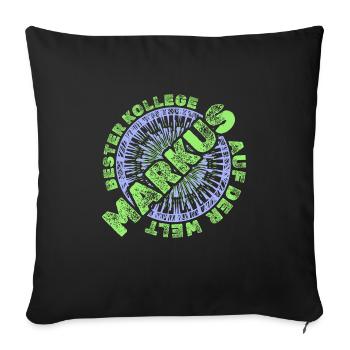 Markus as a staff member - Sofa pillowcase 17,3'' x 17,3'' (45 x 45 cm) - black - Front