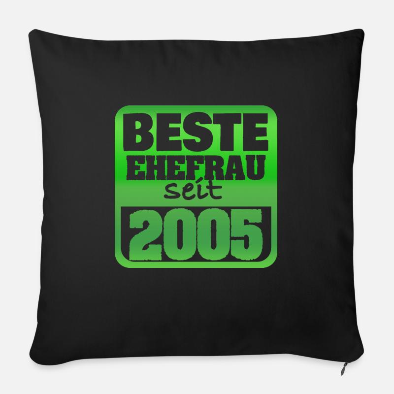 Femme 2005 - Housse de coussin décorative 45 x 45 cm - noir