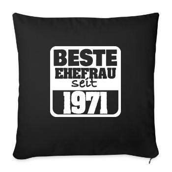 Fiancés en 1971 - Housse de coussin décorative 45 x 45 cm - noir - Devant