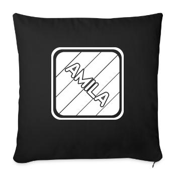 Girl's name Amila - Sofa pillowcase 17,3'' x 17,3'' (45 x 45 cm) - black - Front