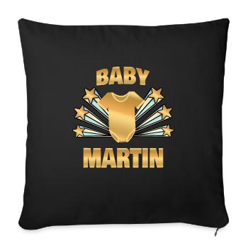 Martin - Housse de coussin décorative 45 x 45 cm - noir - Devant
