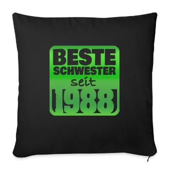 Soeur 1988 - Housse de coussin décorative 45 x 45 cm - noir - Devant