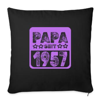 1957 - Housse de coussin décorative 45 x 45 cm - noir - Devant