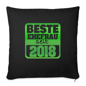 2018 - Sofa pillowcase 17,3'' x 17,3'' (45 x 45 cm) - black - Front