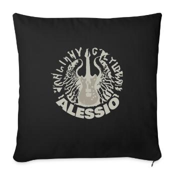 Gift for Alessio - Sofa pillowcase 17,3'' x 17,3'' (45 x 45 cm) - black - Front