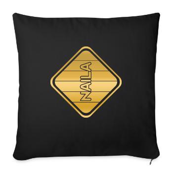 Naila as a given name - Sofa pillowcase 17,3'' x 17,3'' (45 x 45 cm) - black - Front